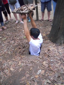 An original entrance for the Cu Chi tunnels