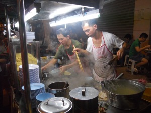 Cooking endless bowls of Wan Tan Mee