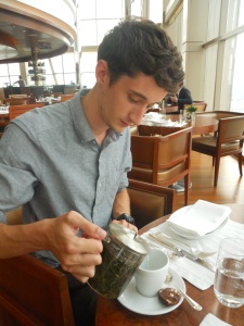 Ben pouring the tea
